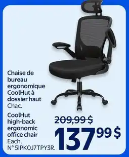 Walmart CoolHut high-back ergonomic office chair offer