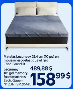 Walmart Lecuneey 10 gel memory foam mattress offer
