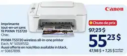 Walmart Canon PIXMA TS3720 wireless all-in-one printer offer
