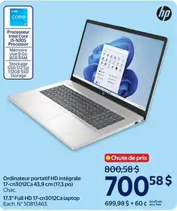 Walmart HP 17.3 Full HD 17-cn3012Ca laptop offer
