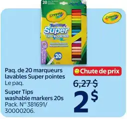 Walmart Crayola Super Tips washable markers offer