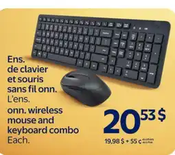 Walmart onn. wireless mouse and keyboard combo offer