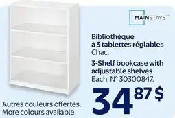 Walmart 3-Shelf bookcase with adjustable shelves offer