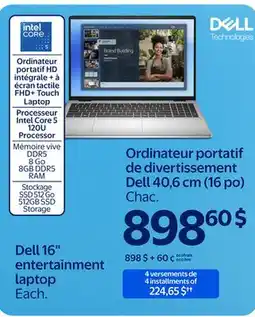 Walmart Dell 16 entertainment laptop offer