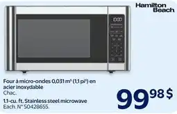 Walmart Hamilton Beach 1.1-cu. ft. Stainless steel microwave offer