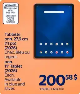 Walmart onn. 11 Tablet (2026) offer
