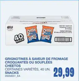 Wholesale Club GRIGNOTINES À SAVEUR DE FROMAGE CROQUANTES OU SOUFLÉES, 40 UN offer