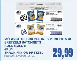 Wholesale Club MÉLANGE DE GRIGNOTINES MUNCHIES OU BRETZELS BÂTONNETS, 40 UN offer