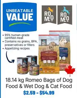 Ren’s Pets Depot Romeo Bags of Dog Food & Wet Dog & Cat Food offer