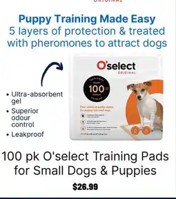 Ren’s Pets Depot O'select Training Pads for Small Dogs & Puppies offer