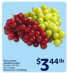 Walmart RED OR GREEN SEEDLESS GRAPES offer