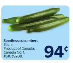 Walmart SEEDLESS CUCUMBERS offer