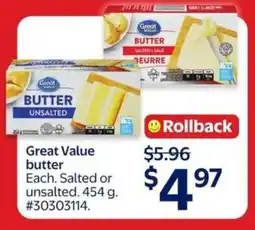 Walmart Great Value Butter offer