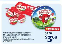 Walmart Mini Babybel cheese 6-pack or The Laughing Cow spreadable cheese 8-pack offer