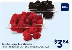 Walmart RASPBERRIES OR BLACKBERRIES offer