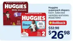 Walmart Huggies Superpack Diapers offer