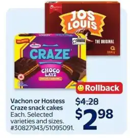 Walmart Vachon or Hostess Craze snack cakes offer