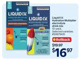 Walmart Liquid I.V. Hydration Multiplier electrolyte drink mix offer