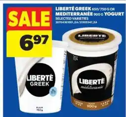 Real Canadian Superstore LIBERTÉ Greek or Méditerranée Yogurt offer