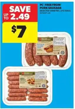 Real Canadian Superstore PC Free From Pork Sausage offer