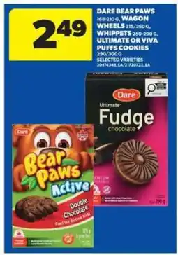 Real Canadian Superstore Dare Bear Paws, Wagon Wheels, Whippets, Ultimate or Viva Puffs Cookies offer