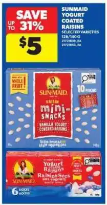 Real Canadian Superstore Sunmaid Yogurt Coated Raisins offer