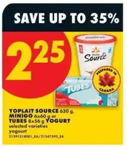 No Frills Yoplait Source, Minigo, Tubes Yogurt offer