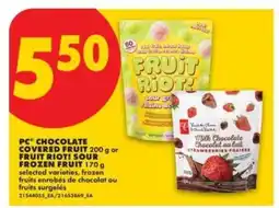 No Frills PC Chocolate Covered Fruit or Fruit Riot! Sour Frozen Fruit offer