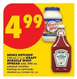 No Frills Heinz ketchup or Kraft Miracle Whip spread offer