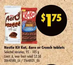 No Frills Nestle Kit Kat, Aero or Crunch tablets offer