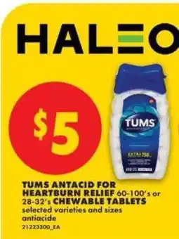 No Frills TUMS Antacid offer