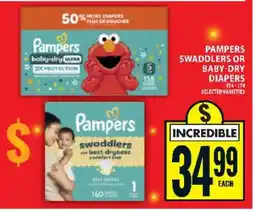 Food Basics Pampers Swaddlers or Baby-Dry Diapers offer
