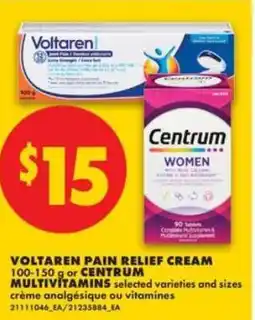 No Frills VOLTAREN PAIN RELIEF CREAM or CENTRUM MULTIVITAMINS offer