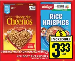 Food Basics General Mills Honey Nut Cheerios / Kellogg's Rice Krispies offer