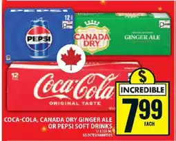 Food Basics Coca-Cola, Canada Dry Ginger Ale or Pepsi Soft Drinks offer