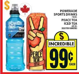 Food Basics Powerade Sports Drinks / Peace Tea Iced Tea offer