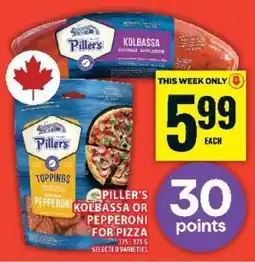 Food Basics Piller's Kolbassa or Pepperoni for Pizza offer