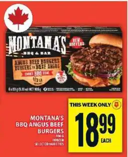 Food Basics MONTANA’S BBQ ANGUS BEEF BURGERS offer