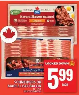 Food Basics SCHNEIDERS OR MAPLE LEAF BACON offer