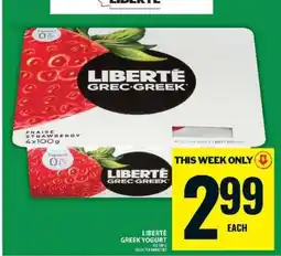 Food Basics Liberté Greek Yogurt offer
