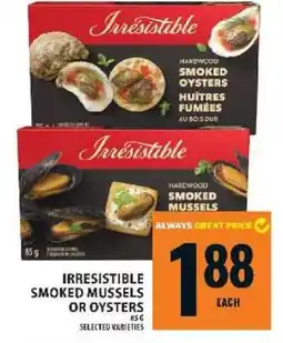Food Basics Irresistible Smoked Mussels or Oysters offer