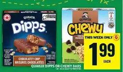 Food Basics QUAKER DIPPS OR CHEWY BARS offer