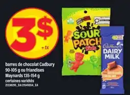 Maxi barres de chocolat Cadbury ou friandises Maynards offer