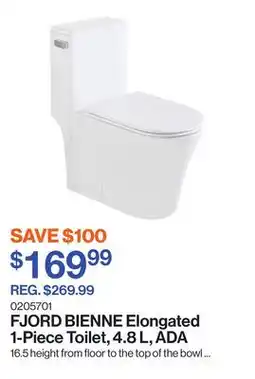 Patrick Morin BIENNE Elongated 1-Piece Toilet, 4.8 L, ADA offer