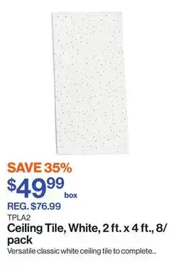 Patrick Morin Ceiling Tile, White, 2 ft. x 4 ft., 8/pack offer