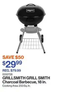 Patrick Morin GRILL SMITH Charcoal Barbecue, 18 in offer