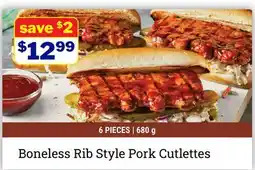M & M Food Market Boneless Rib Style Pork Cutlettes offer
