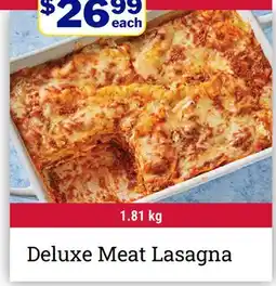 M & M Food Market Deluxe Meat Lasagna offer