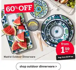 Kitchen Stuff Plus Madrid Outdoor Dinnerware offer