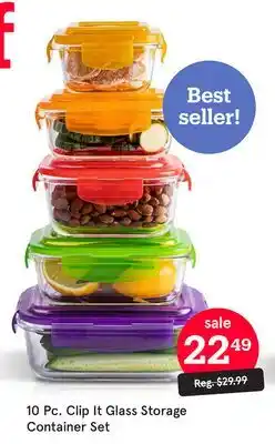 Kitchen Stuff Plus 10 Pc. Clip It Glass Storage Container Set offer